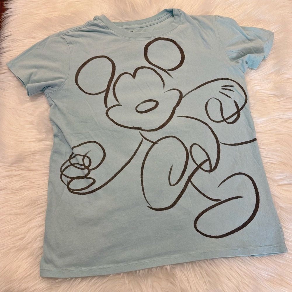 Disney Mickey Mouse Artist Blue Boyfriend T-shirt Size Medium